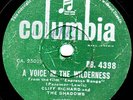 RARE 1960 CLIFF RICHARD 78 A VOICE IN THE WILDERNESS E-
