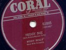 BUDDY HOLLY -PEGGY SUE -78 RPM 1957 CORAL CANADA VG+++