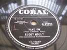 BUDDY HOLLY RAVE ON RARE 78 RPM RECORD