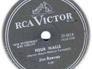 JIM REEVES # 11 1957 78 rpm Four Walls (E-)