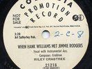 Rare Riley Crabtree 78-Hank Williams Met Jimmie Rodgers