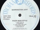 BARRINGTON LEVY - POOR MAN STYLE - TROJAN LP