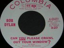 Bob Dylan WL Promo 45 Can You Crawl Out Your Window? NM
