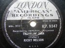 RICKY NELSON Press In India 78 Rpm Travelin Man
