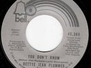 BETTYE JEAN PLUMMER You Don't Know MODERN SOUL 45 Bell