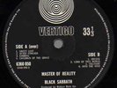 BLACK SABBATH ORIG 1971 UK LP MASTER OF REALITY SWIRL