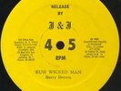 BARRY BROWN  RUN WICKED MAN  12in  US ORIG KILLER ROOTS