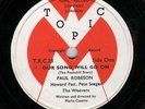 Paul Robeson: Our Song Will Go On 78rpm Topic 1950s EX