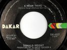 rare Soul 45 DONALD HEIGHT a mean thing DAKAR Hear