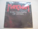 MANOWAR 2 LP RARE GERMAN METAL ALBUM TRIUMPH OF STEEL