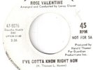NORTHERN SOUL ROSE VALENTINE  I'VE GOTTA KNOW RIGHT NOW