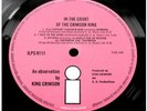 King Crimson - In The Court of.. UK 1969 Pink Island LP