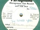 BEATLES*SHE LOVES YOU*MICROGROOVE TEST PRESSING*LISTEN*
