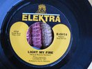 RARE DOORS 45 rpm LIGHT MY FIRE on ELEKTRA girl top M-