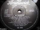 THE WHO MY GENERATION REISSUE  BRUNSWICK LP. LAT 8616