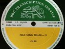 Folk Song Cellar BBC Transcription Disc 60's LP.
