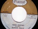 MARION BLACK Who Knows Capsoul KILLER R&B SOUL 45 *Hear