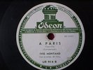 YVES MONTAND - LES FEUILLES MORTES -  78 RPM - URUGUAY - RARE