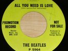 1967 PROMO Rock 45 BEATLES All You Need Is Love CAPITOL