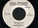 Lonnie Lester - you can't go -Northern soul R&B Dancer - Rare Listen