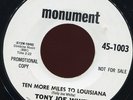 TONY JOE WHITE.TEN MORE MILES TO LOUISIANA/GEORGIA P.DJ PROMO 45.N.SOUL.HEAR