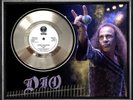 RONNIE JAMES DIO - HUNGRY FOR HEAVEN - FRAMED 'SILVER' 45rpm  RECORD