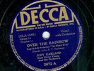JUDY GARLAND - OVER THE RAINBOW - DECCA 78 RPM