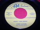 Iowa Bopper 45 BOBBY HANKINS Honky Tonk Queen b/w Deep Water AD 104 Orig VG++