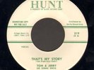 TEEN ROCK 45 Tom & Jerry THAT'S MY STORY on HUNT (Paul Simon Art Garfunkel)