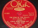 Louis Armstrong and His Hot Five on Okeh 78 471581 - King of the Zulu's, E-