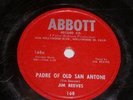 Jim Reeves 78 Rpm Phonograph Record Abbott Label
