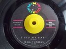 New Breed R&B 45 IRMA THOMAS I Did My Part/It's Raining HEAR Minit