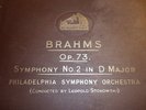 BRAHMS Op73 Symp No2 D Major Philadelphia Sym Orch Stokowski 6x 12