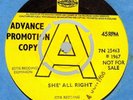 OTIS REDDING:SHE'S ALL RIGHT-1967 UK PYE-Advance Promo Issue