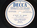 1950 Decca promo 27113 Louis Armstrong La Vie En Rose, C'est Si Bon 78rpm HEAR