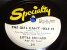 ROCK & ROLL- LITTLE RICHARD- SPECIALTY 78 RPM- THE GIRL CAN'T HELP IT- LISTEN