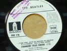 BEATLES 45 Strawberry fields forever RARE FRENCH WHITE PROMO Lennon McCartney