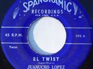 RARE SPANORAMIC LBL JUANUCHO LOPEZ Voc. Mon Rivera EL TWIST / CARIBE TWIST VG++