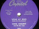 GENE VINCENT and his Blue Caps WEAR MY RING / Lotta Lovin' CAPITOL Vinyl 10