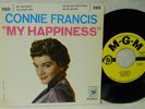 CONNIE FRANCIS MY HAPPINESS + 3 EP 1958 MGM X1655 RARE 1st US EP with SLEEVE NM