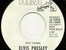 ELVIS   WAY DOWN / PLEDGING MY LOVE   PICTURE SLEEVE + RARE WLP PROMO 45