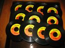 45 RPM RECORD CASE-HOLDER WITH 11 BEATLES RECORDS