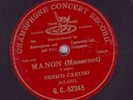 RARE 10” RED G&T FLUSH LABEL – ENRICO CARUSO – MANON