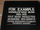 1969 - 1978 - 3LP Box, For Example Workshop Freie Musik, Akademie der Künste, Re