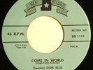 DON ELLIS rockabilly 45 on BEE “Come In World” NM HEAR