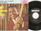 FATS DOMINO .  R&R 45 & Picture Sleeve . I Want You To Know / Big Beat . Exc 