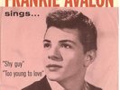 FRANKIE AVALON-RARE PICTURE SLEEVE + 45 on CHANCELLOR--(SHY GUY)-1959-PS--PIC