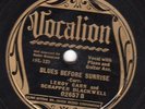 Vocalion 02657 LEROY CARR w Scrapper Blackwell-guitar BLUES BEFORE SUNRISE 1934