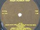 DISCO DAVE & FORCE FIVE MC'S High Power Rap RARE OLD SCHOOL/DISCO RAP 12