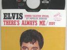 ELVIS PRESLEY .  . R&R 45 & Picture Sleeve . . There's Always Me / Judy . Exc 